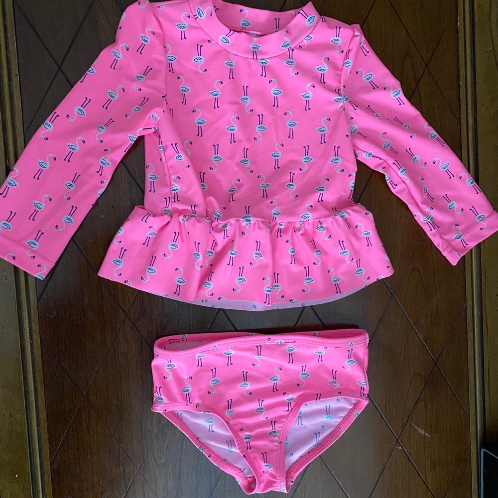 Pink flamingo bathing suit